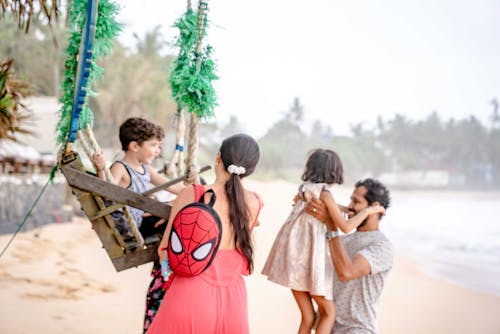 Free Photo of a Family Bonding at a Beach Stock Photo