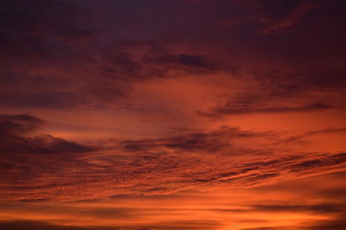 Free Clouds in the Orange Sky during Sunset Stock Photo