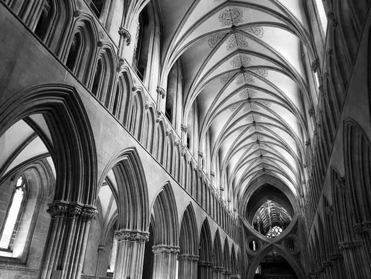 Ornate Design Of Wells Cathedral Ceiling