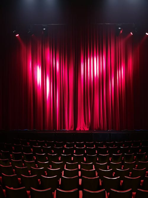 Free stock photo of red curtain, theater, theatre Stock Photo