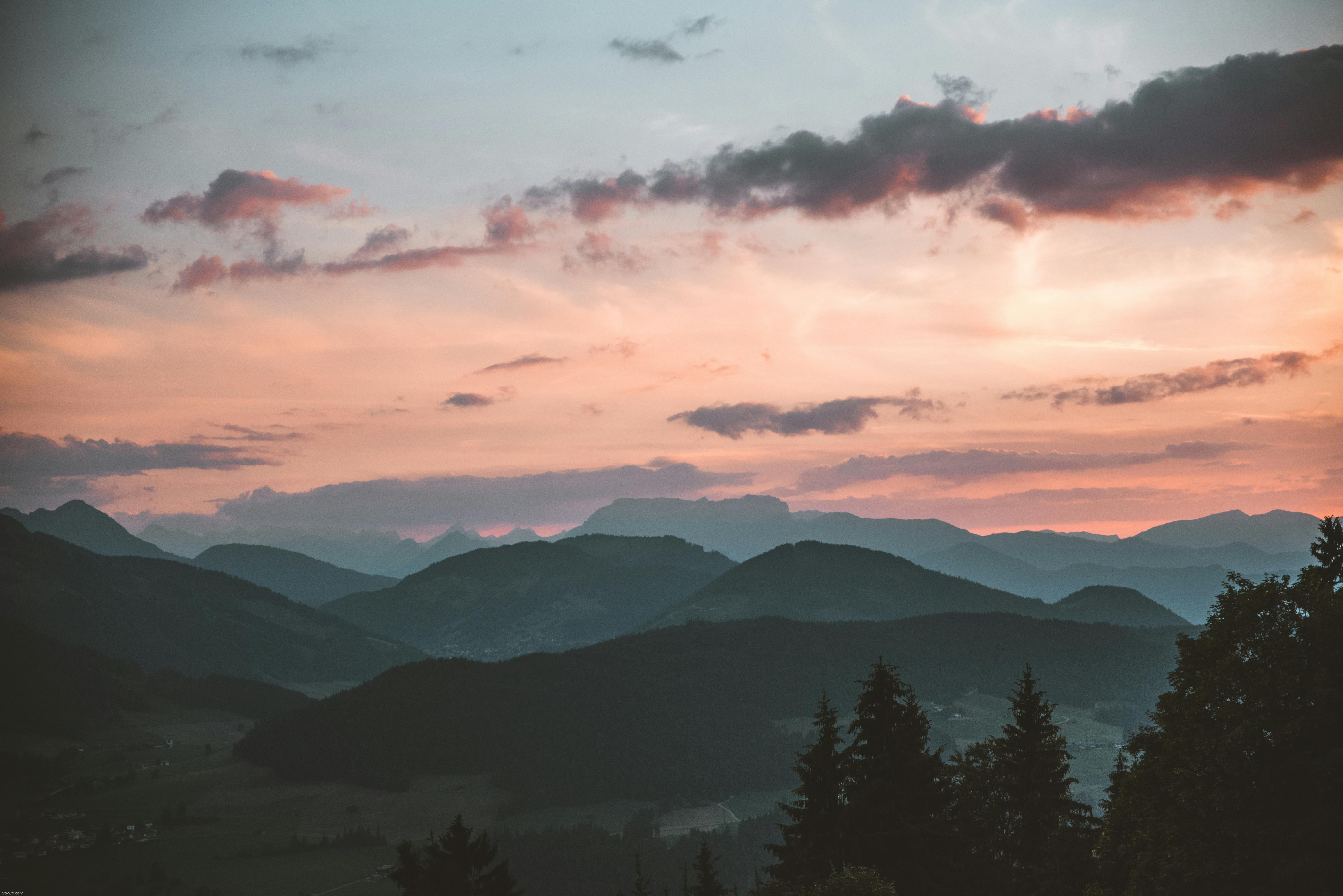 scenic view of mountains during dawn