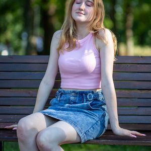 Mid-Wash Denim Mini Skirt