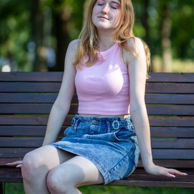 Mid-Wash Denim Mini Skirt
