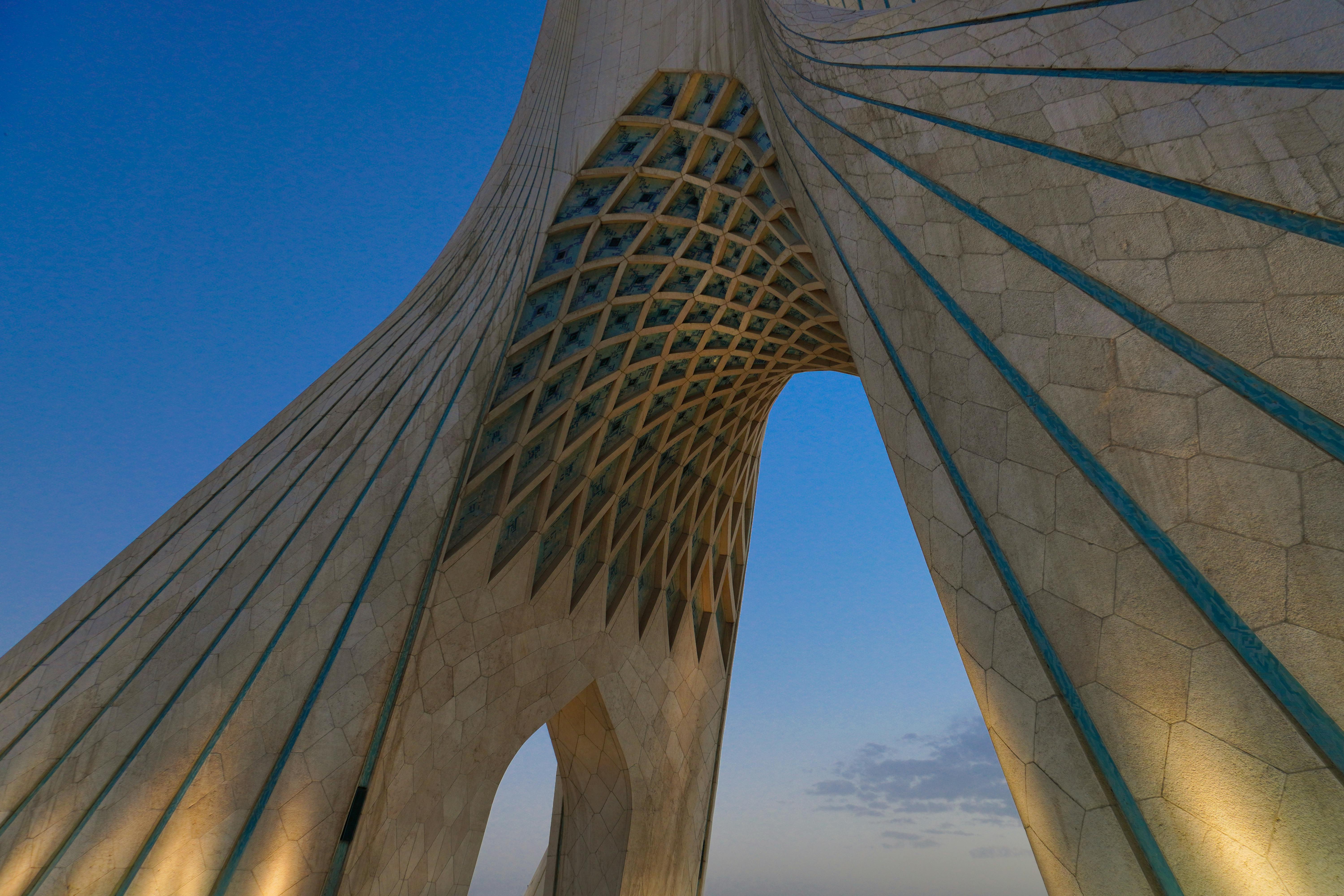 low angle shot of the azadi tower