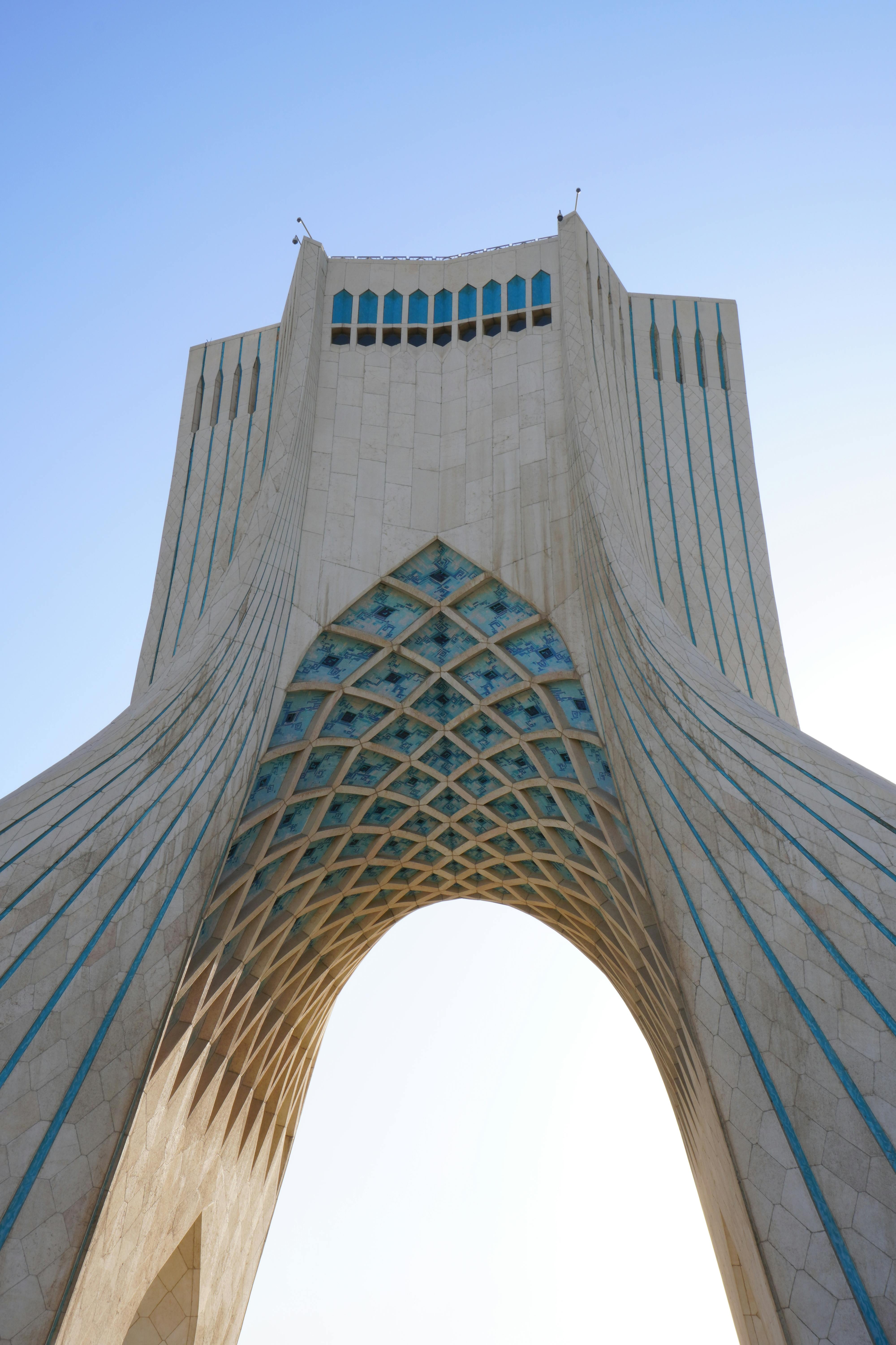 low angle shot of the azadi tower