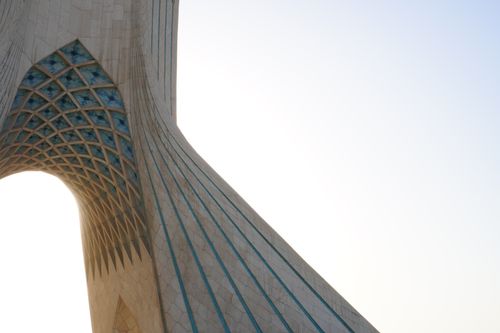 Free Captivating view of Azadi Tower in Tehran, showcasing its unique architecture against the clear sky. Stock Photo