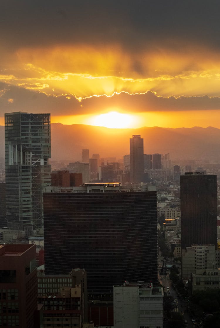 The City Of Mexico During Sunset