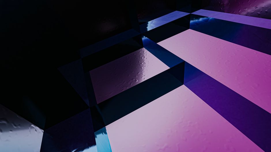 Abstract geometric design featuring violet and black shapes creating a modern artistic vibe.