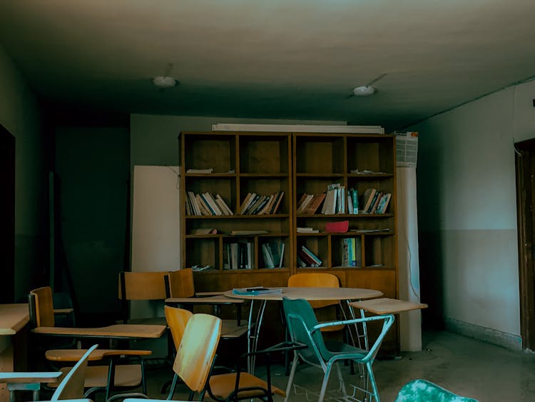 Photograph Of An Abandoned Library