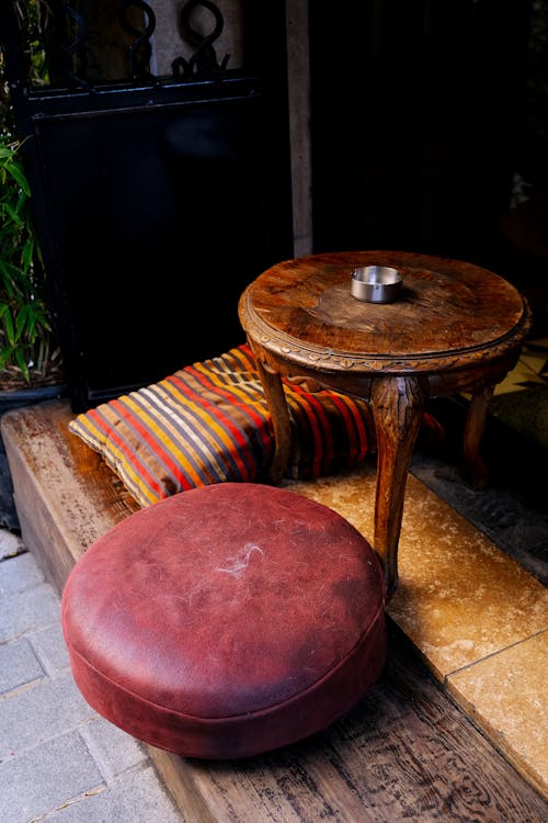 Brown Wooden Round Table