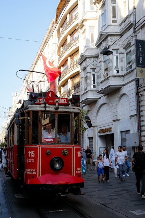 Red Tram in the City