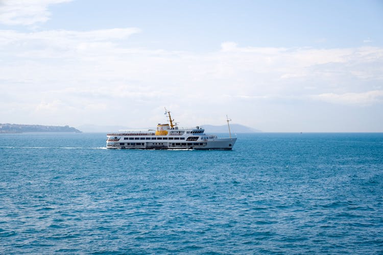 Ferry On A Blue Sea