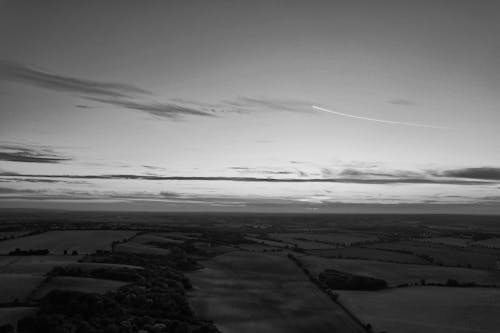 Black and White Shot of Landscape