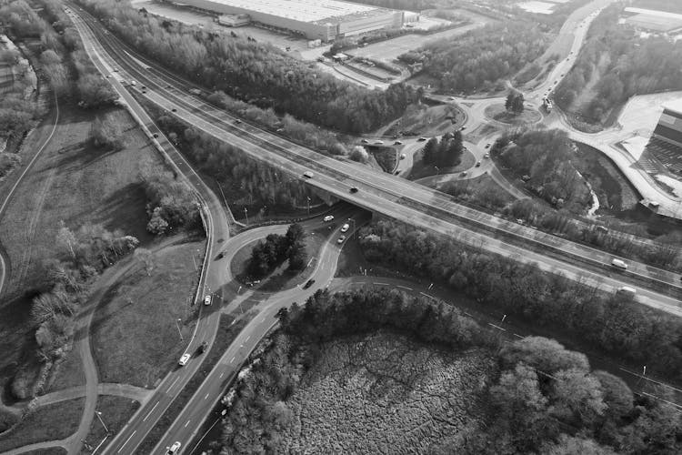 Aerial View Of Road Networks