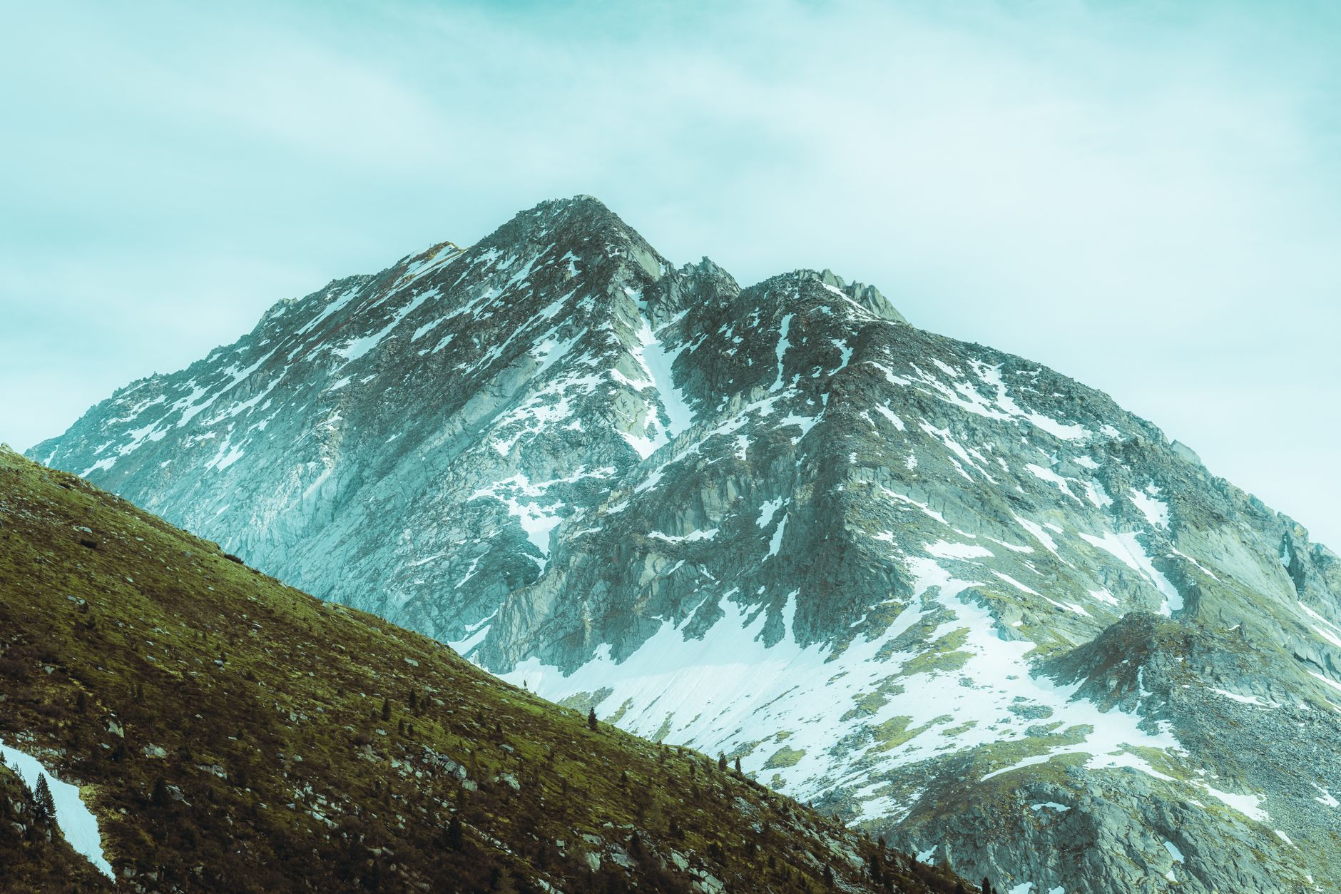 A ridgeline catching the first light