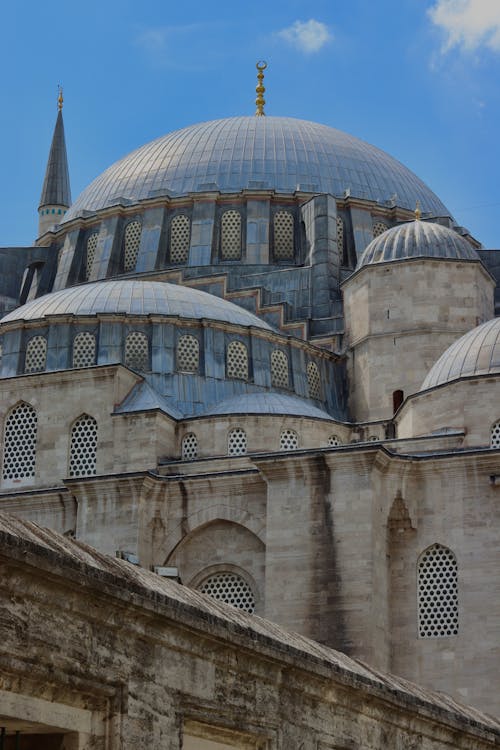 Gray and Blue Concrete Dome Building