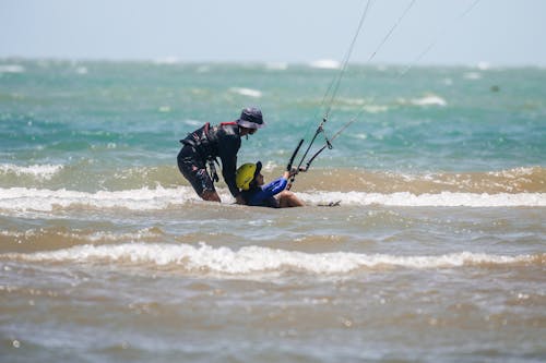 คลังภาพถ่ายฟรี ของ kiteboarder, kiteboarding, การกระทำ