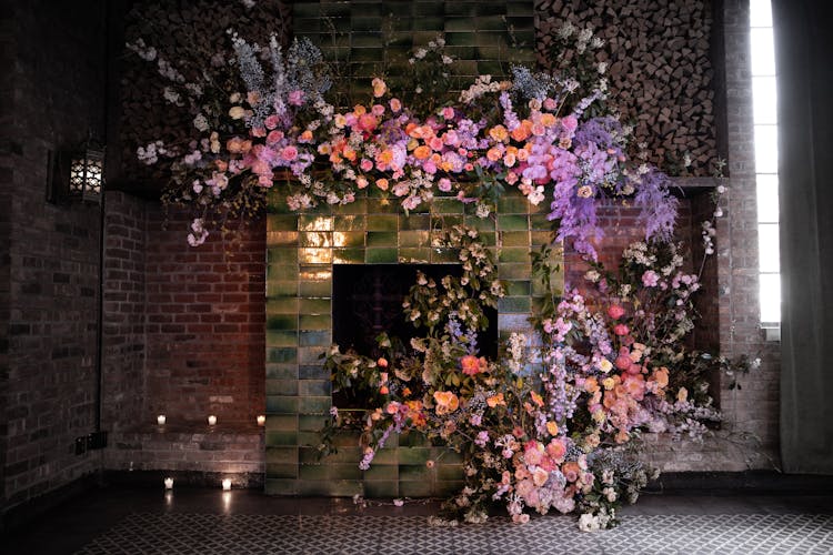 Floral Decoration On House Wall Indoors