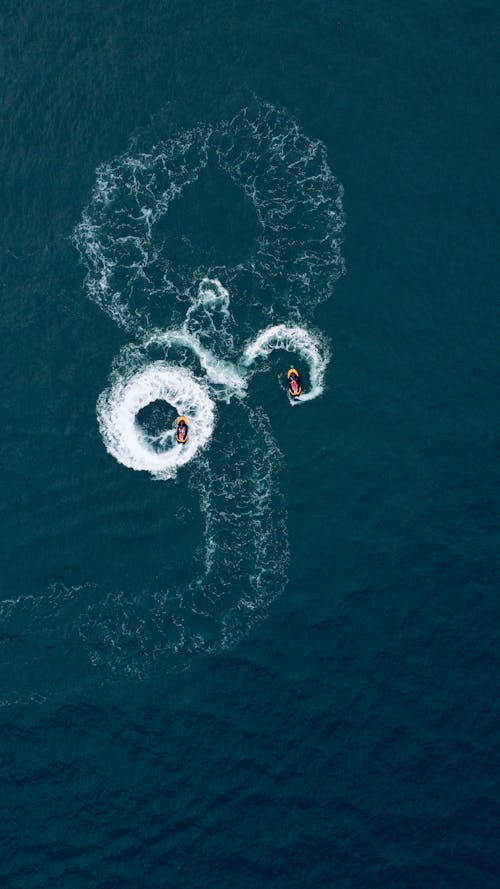 Free Two Jet Skis in a Sea  Stock Photo