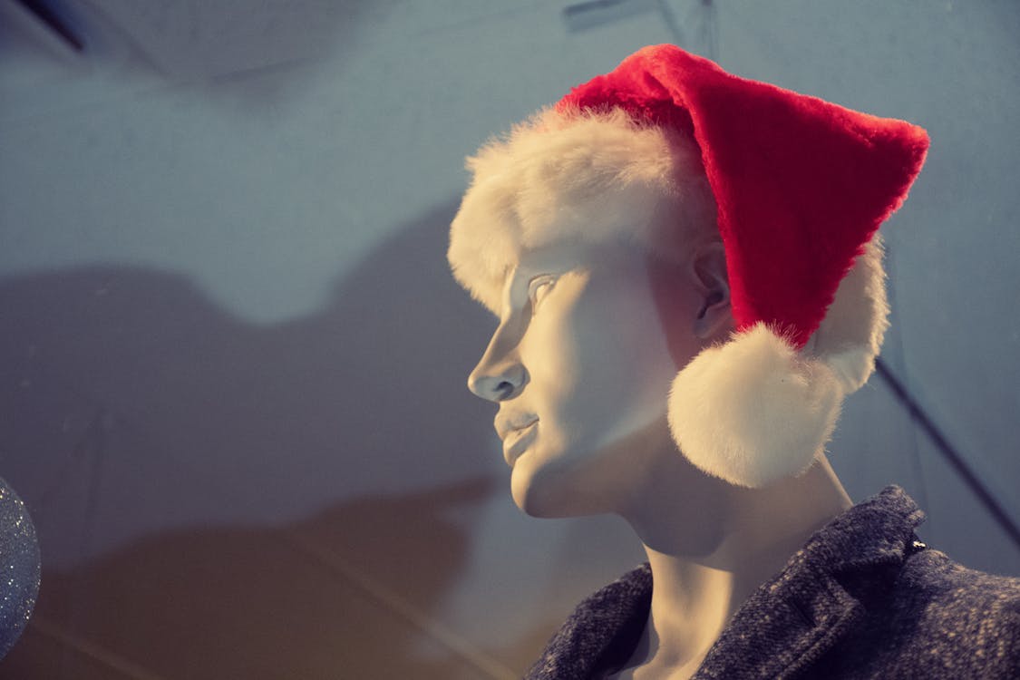 Male Mannequin With Red Santa Hat