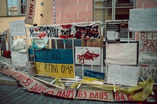 Anti-War Messages on a Fence