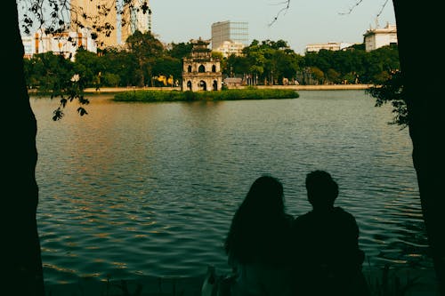 Immagine gratuita di coppia, hoan kiem lake, lago di spada