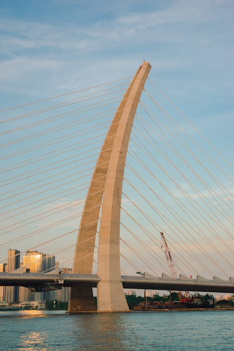 Thu Thiem Bridge Over The River