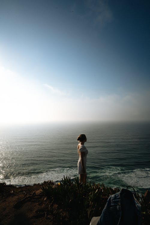 Woman Looking at Sea