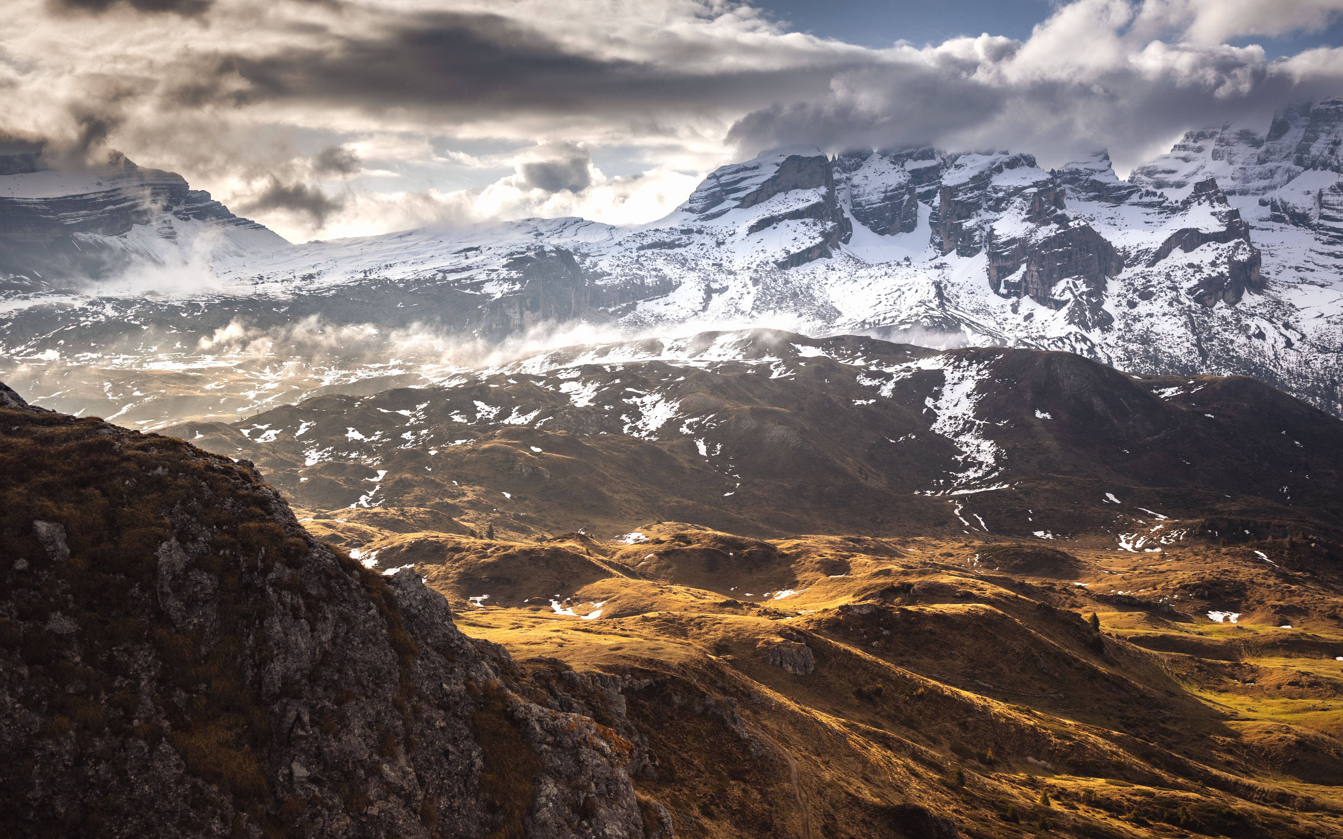 Snow Covered Mountains Under Cloudy Sky · Free Stock Photo
