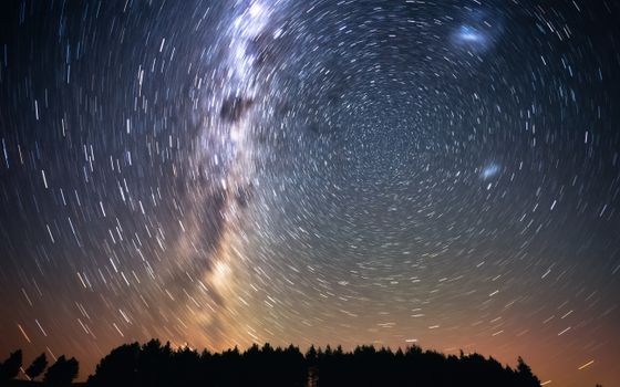 Beautiful long exposure of the Milky Way and stars over New Zealand's night sky.