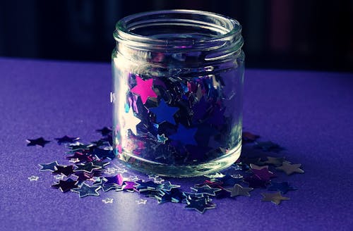 Free Star Shaped Glitter in a Jar Stock Photo