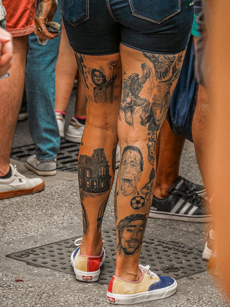 Men Legs Covered In Tattoos