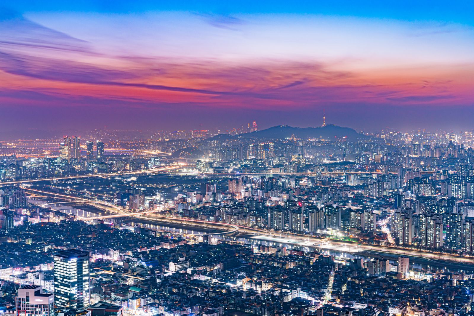 首尔黄昏全景