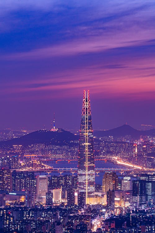 Purple Sky over the City of Seoul