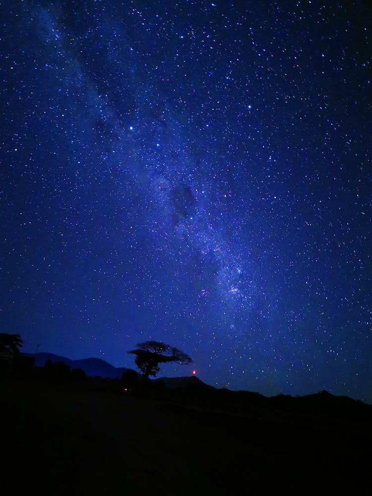 Milky Way Galaxy Against A Starry Sky At Night