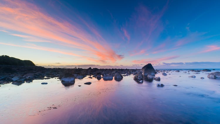 A Rocky Beach In Taranaki