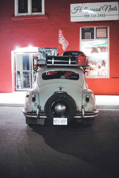 The Rear of a DeSoto Suburban with a Roof Rack