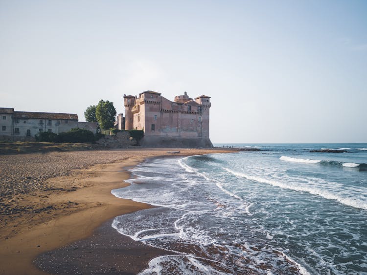 Santa Severa Castle In Front Of The Sea