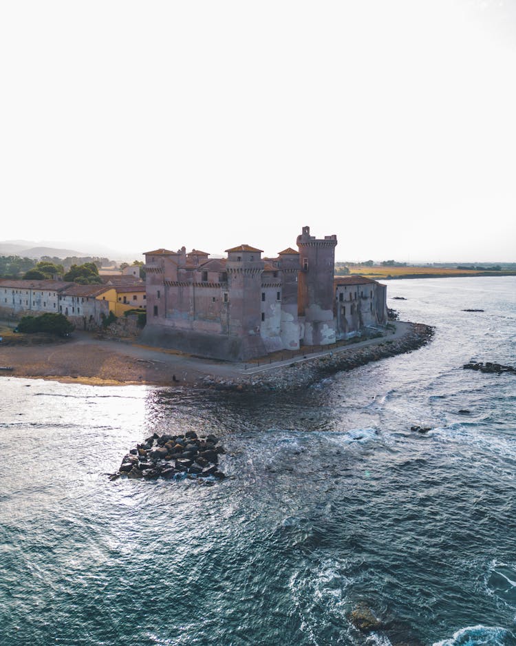 Santa Severa Castle In Front Of The Sea