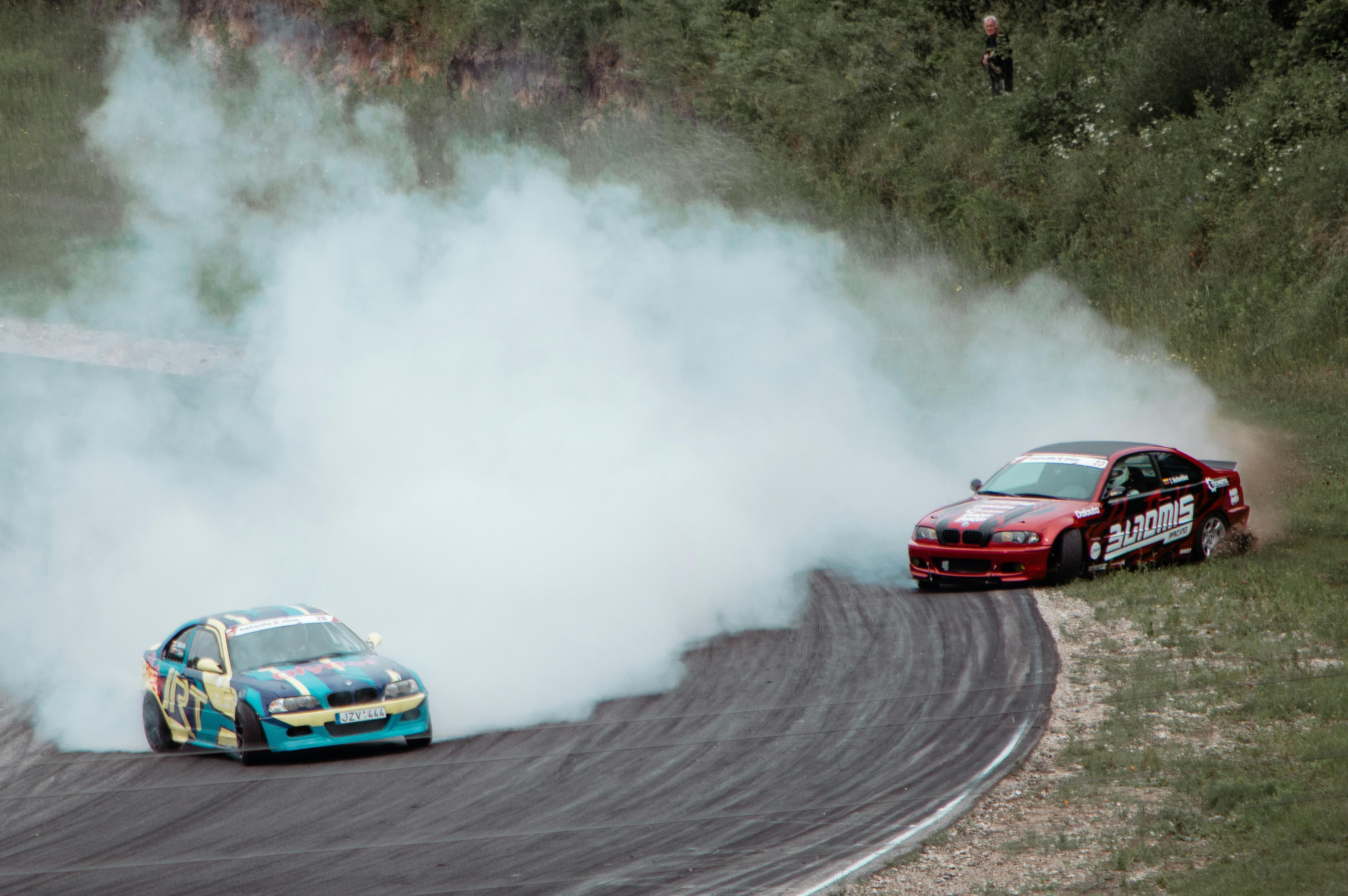 Close-up of a Race Car Drifting at a Race Track · Free Stock Photo