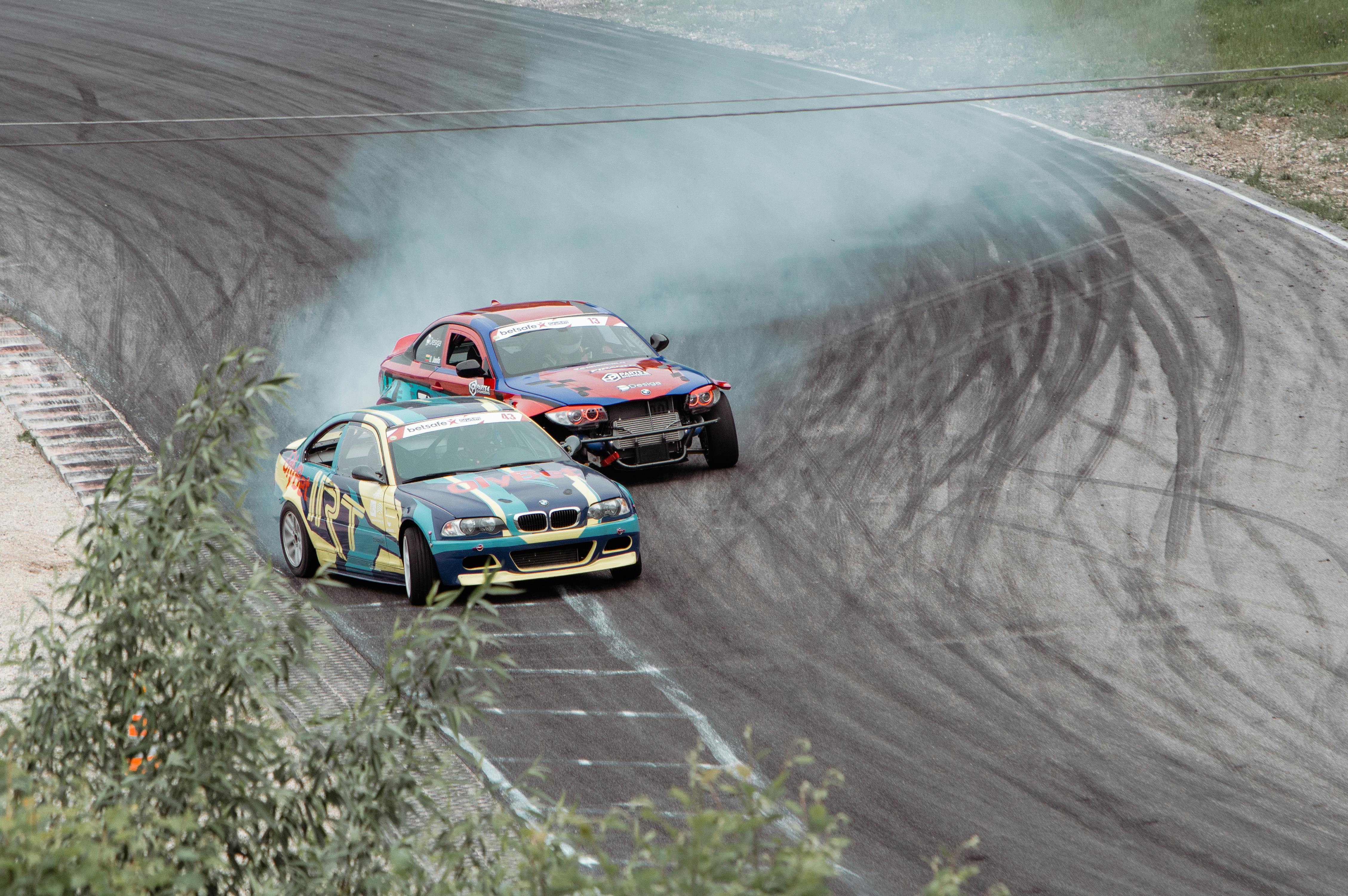 Close-up of a Race Car Drifting at a Race Track · Free Stock Photo