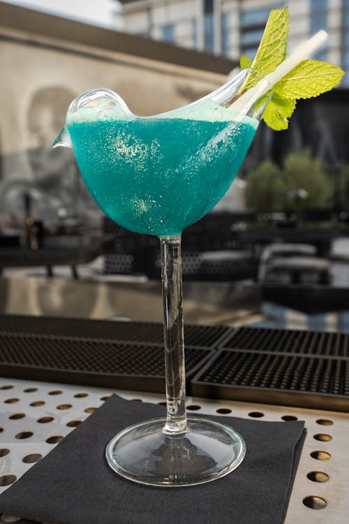 Close-up of a Blue Cocktail Drink