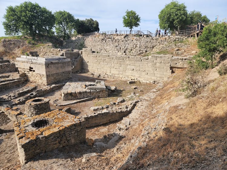 Tourists At The Ancient City Of Troy