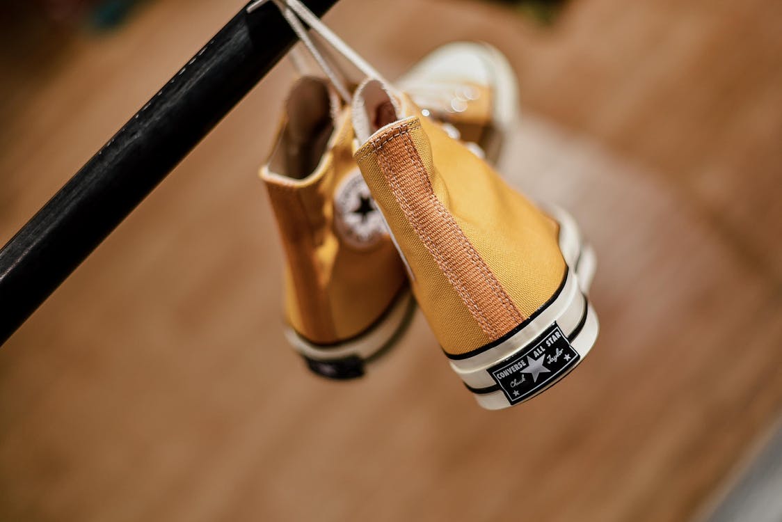 Yellow Converse Hanging