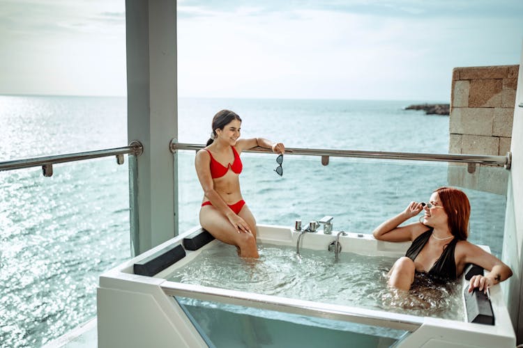 Woman Bathing In A Jacuzzi
