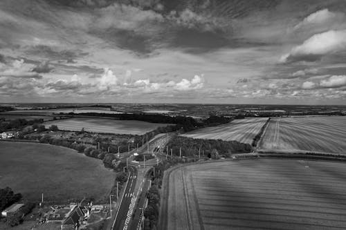 Cloudy Sky over Fields