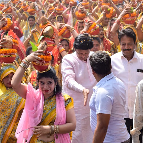 Women with Kalash on Head During Jagannath Temple Mangal Kalash Yatra, India