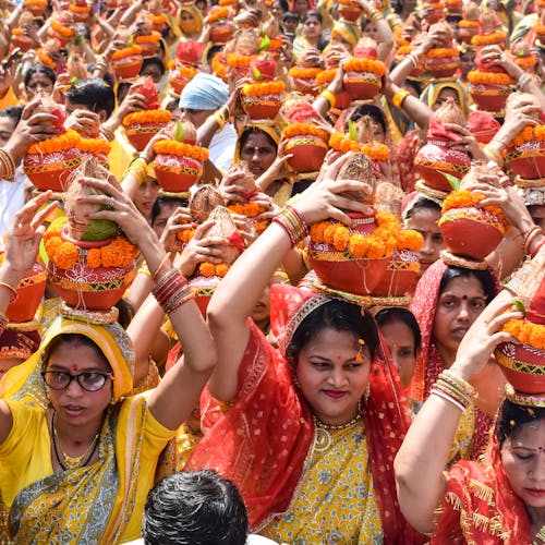 Women with Kalash on Head During Jagannath Temple Mangal Kalash Yatra, India