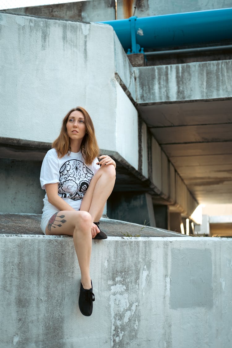 Woman In Tshirt With Print