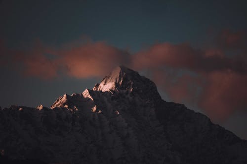 View of a Mountain at Dusk